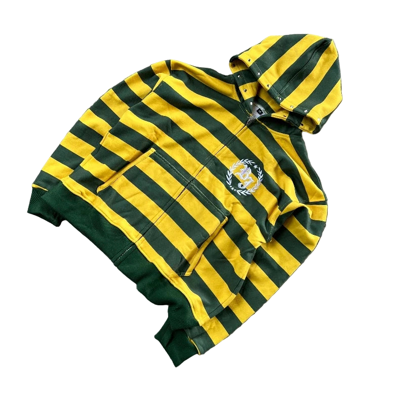 Youngzz Striped Y2K Zipper Hoodie