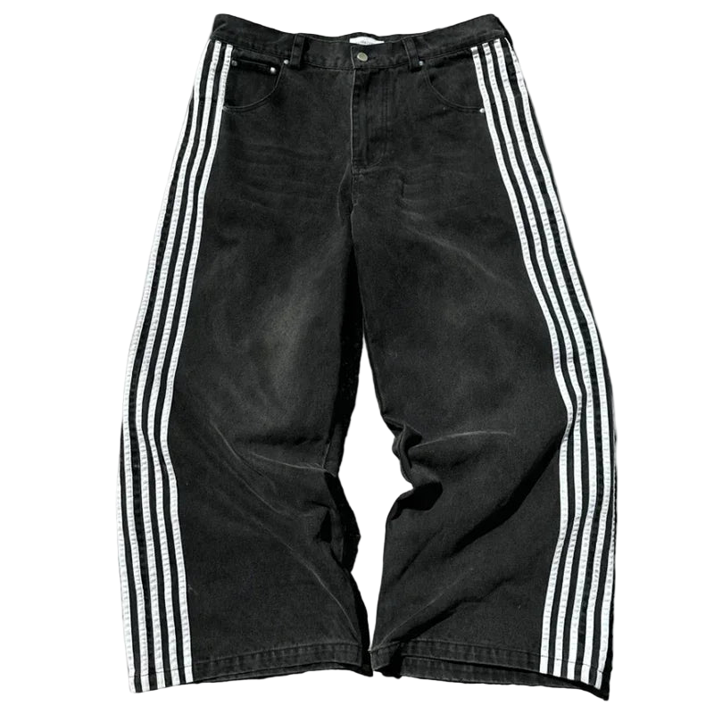 Youngzz Y2K Striped Baggy Jeans