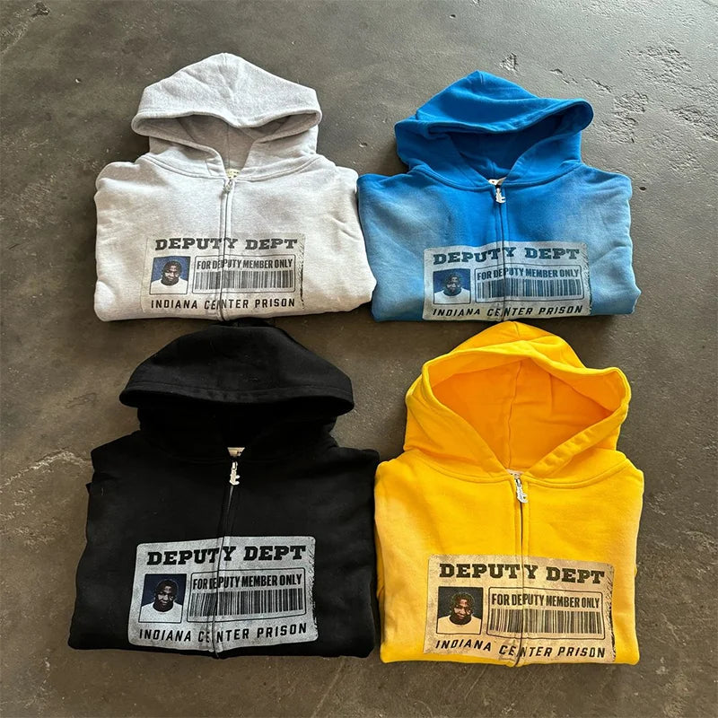 Youngzz Y2K Deputy Dept ZIpper Hoodie