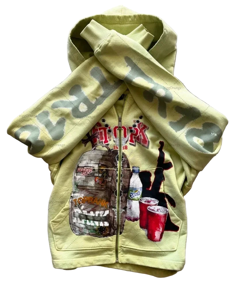 Youngzz Loose And Baggy Zipup Hoodie
