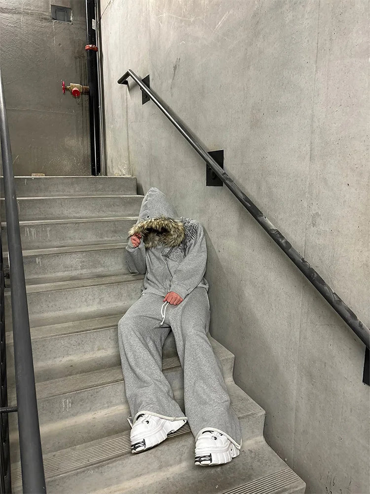 Youngzz Y2K Fur Zipper Hoodie